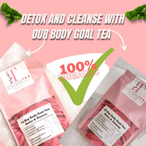 28 Days Pack Non-Laxative Body Goal Tea For Detox &amp; Cleanse With Weight Loss Effect