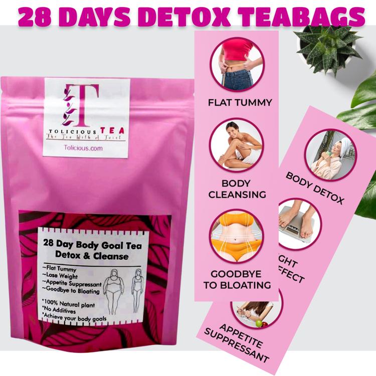 28 Days Pack Non-Laxative Body Goal Tea For Detox & Cleanse With Weight Loss Effect
