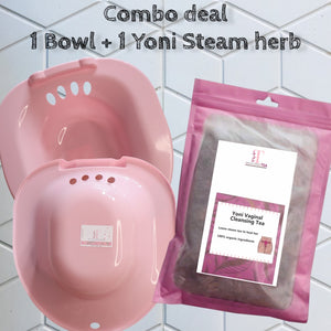 Combo of  1 Best Yoni Steam Seat Bowl Chair And 1 V Yoni Herbs Steaming Tea
