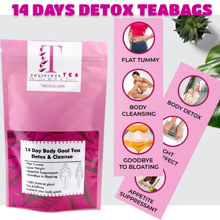 14 Days Pack Non-Laxative Body Goal Tea For Detox & Cleanse With Weight Loss Effect